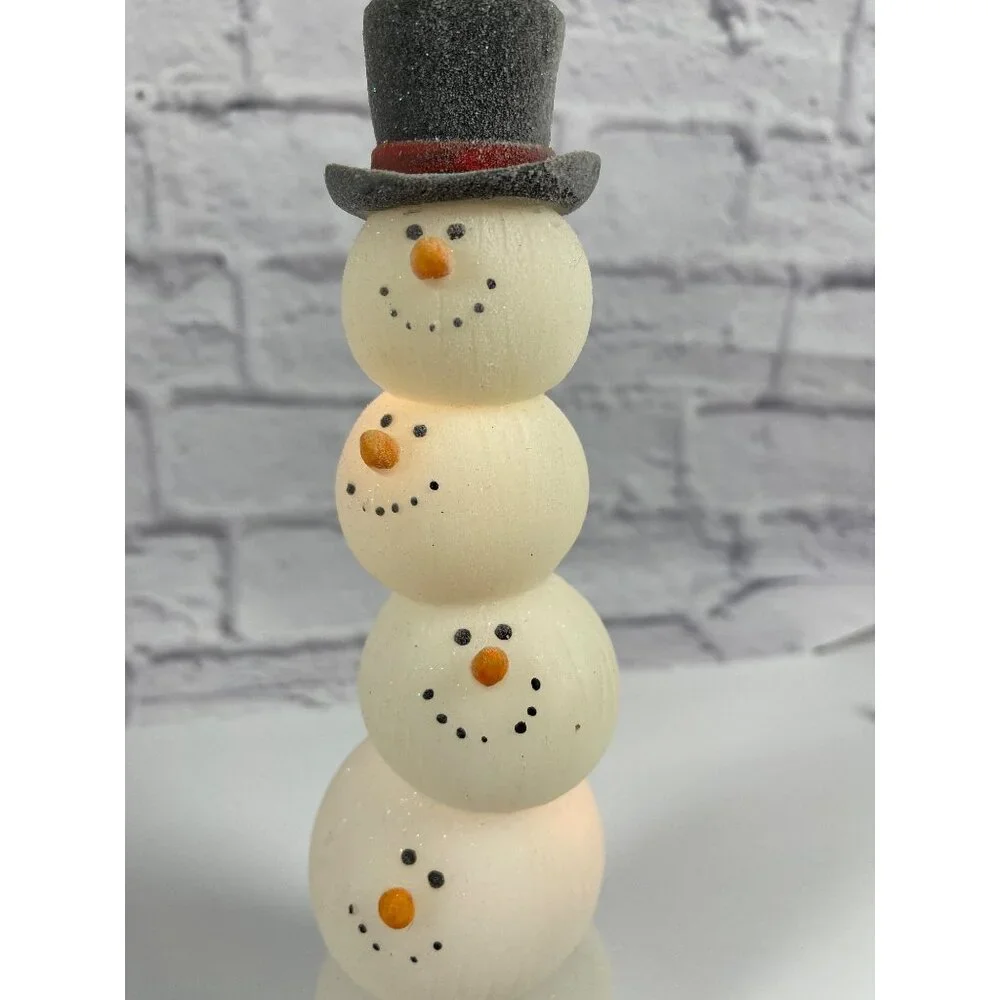 VTG Retro Stacked Snowman Light Works Totem Pole Christmas Holiday Illumination - Picture 4 of 16